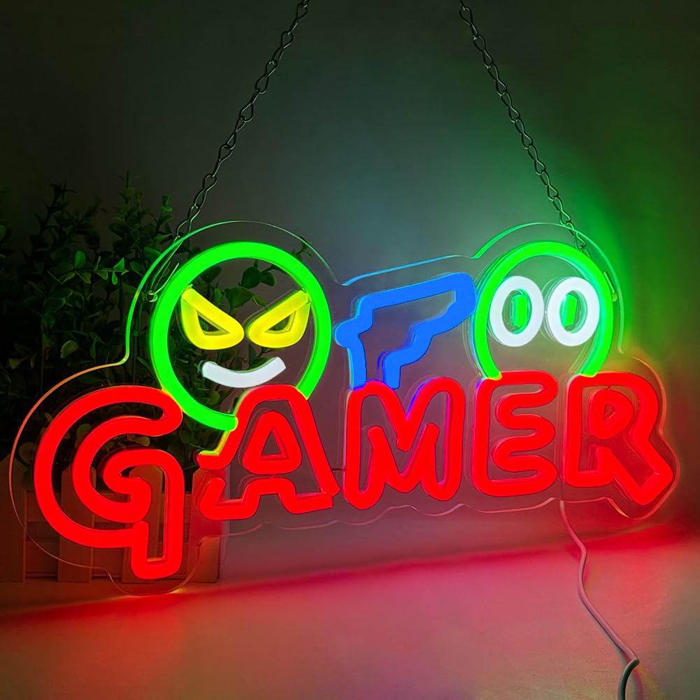 Gamer Neon Sign LED Wall Light - Party Games Christmas recension och pris