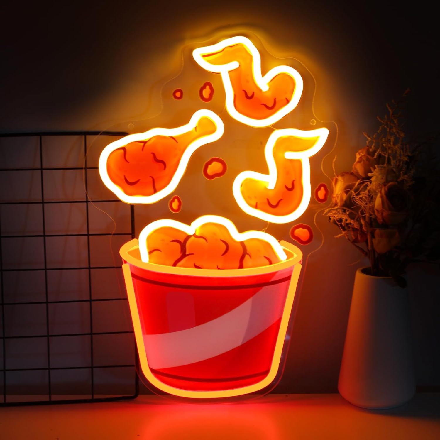 Fried Chicken Neon Sign USB Di - Party Games Shop recension och pris