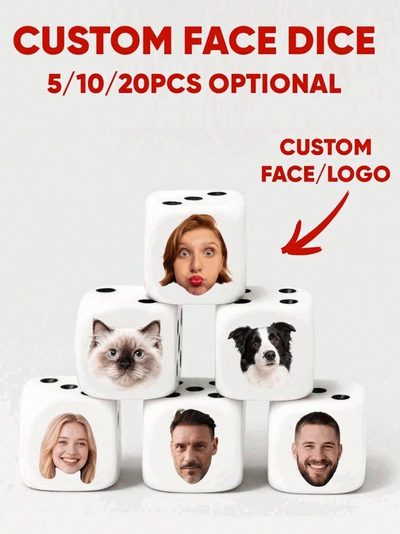 Custom Face Dice Personalized  - Party Family Games recension och pris