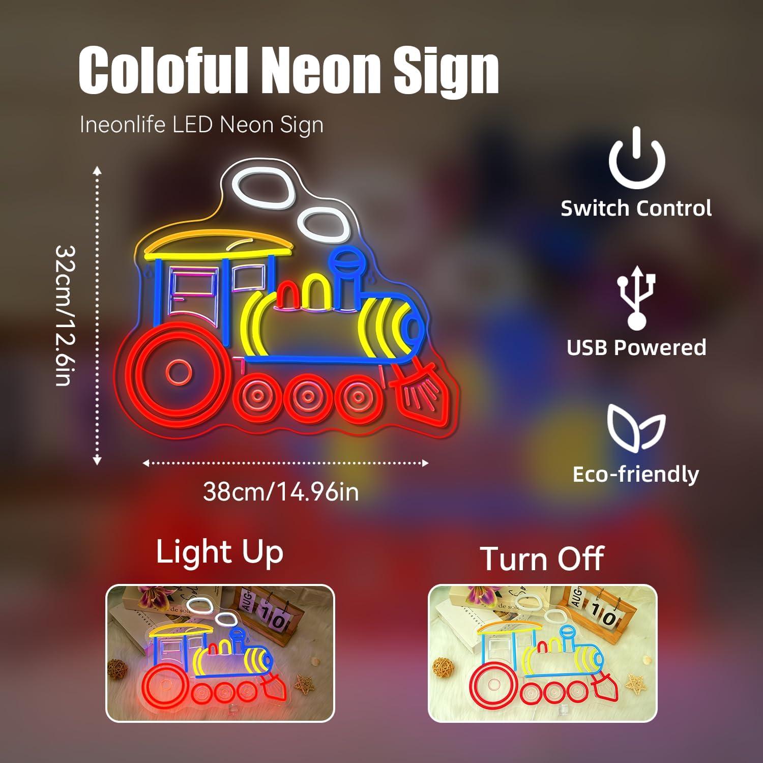 Train Neon Sign Locomotive Led - Party Games Shop recension och pris