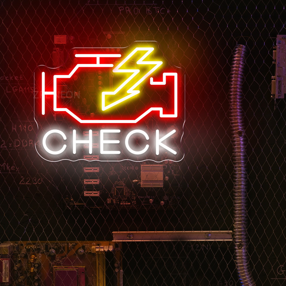 Check Engine Neon Sign Led Lig - Party Games Shop recension och pris