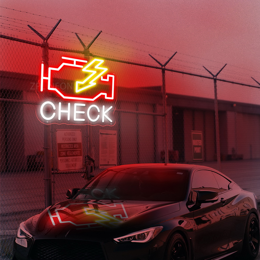 Check Engine Neon Sign Led Lig - Party Games Shop recension och pris