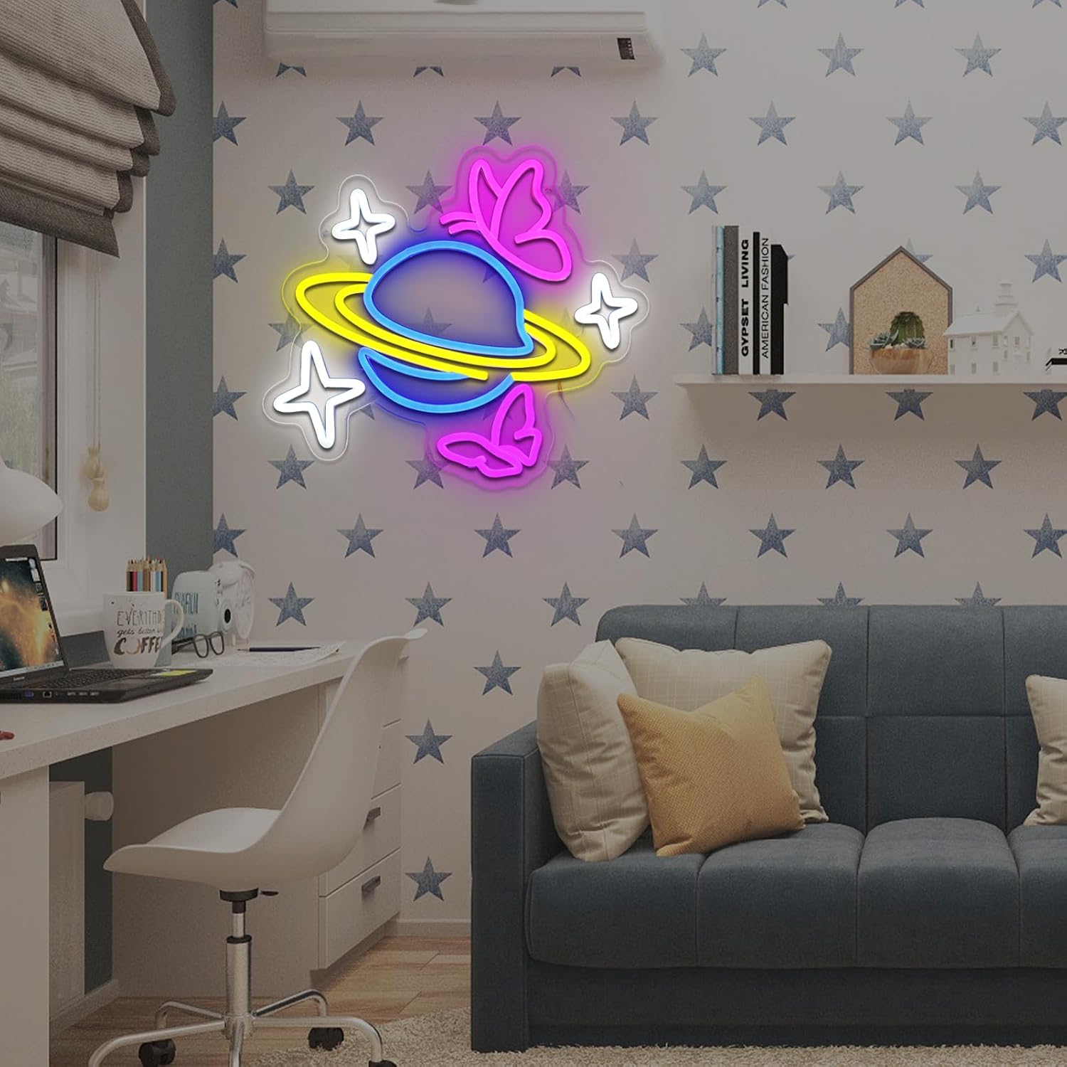 Planet Butterfly Star Neon Sig - Party Games Shop recension och pris