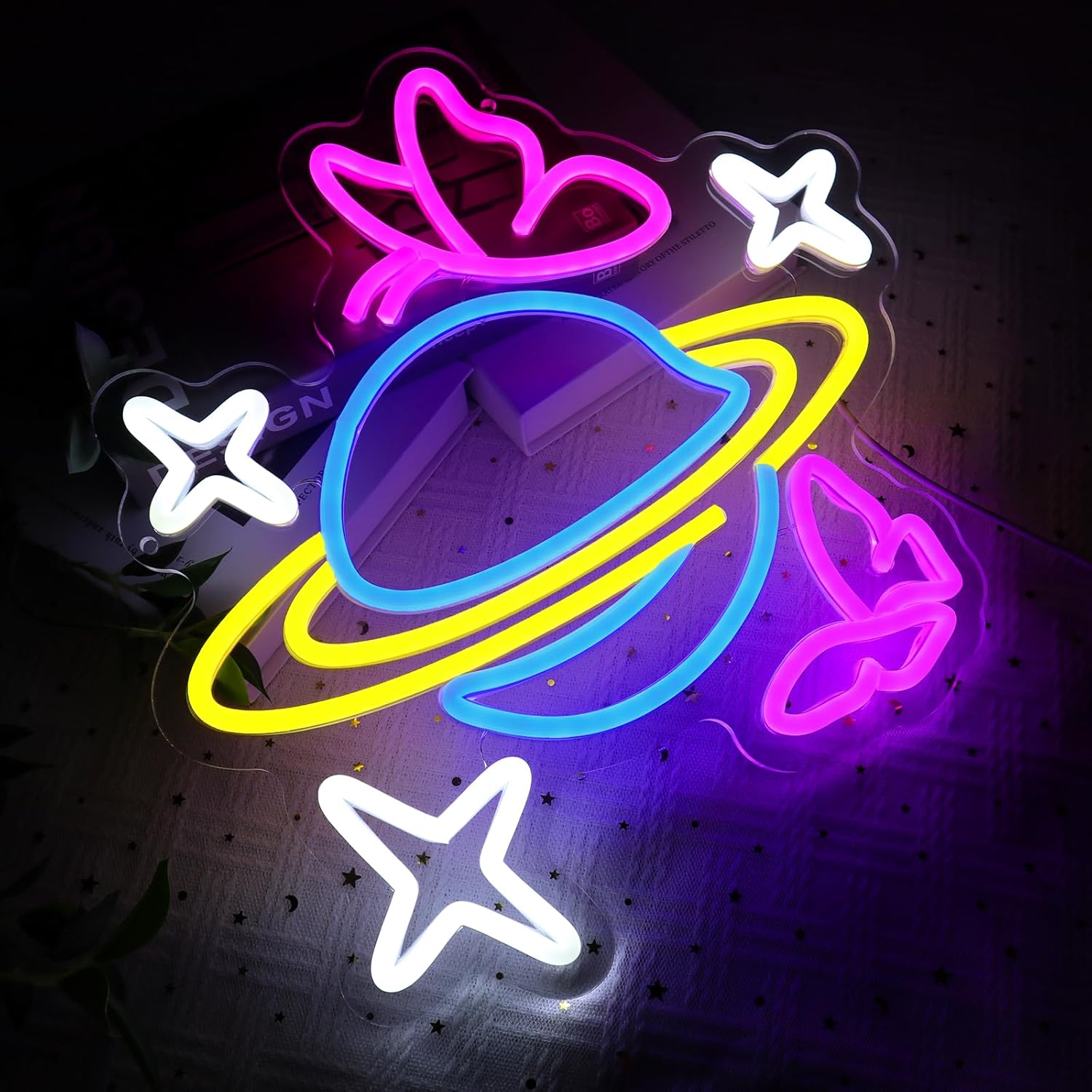 Planet Butterfly Star Neon Sig - Party Games Shop recension och pris