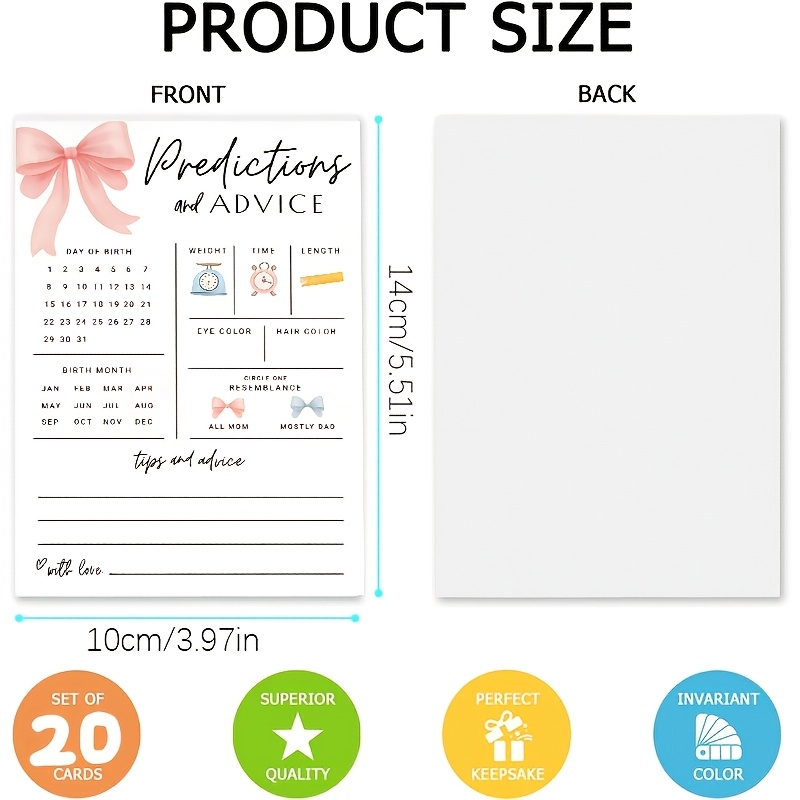 20PCS Baby Prediction and Sugg - Party Games Baby Shower recension och pris