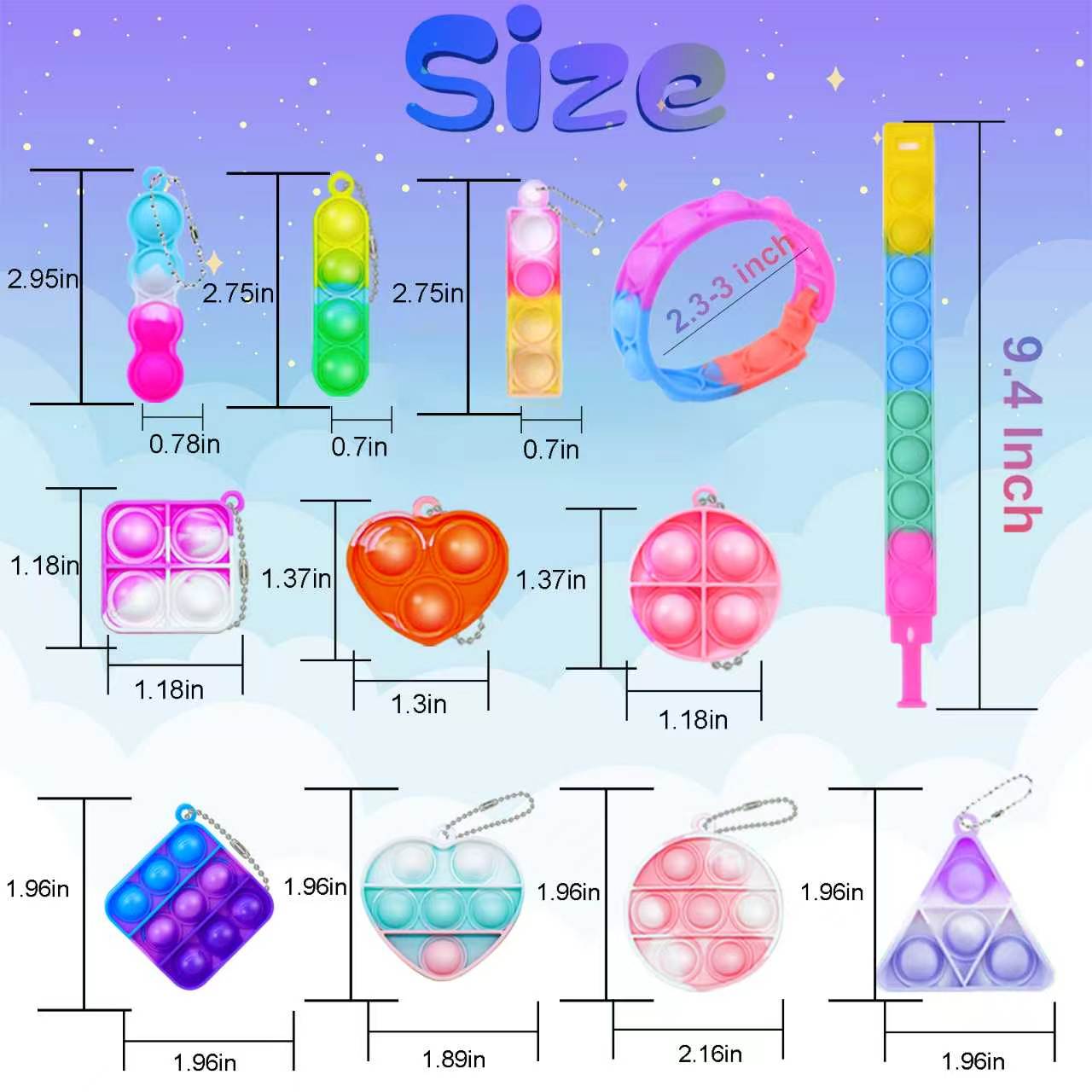 Mini Pop Keychain Fidget Toys  - Party Games Kids Birthday recension och pris