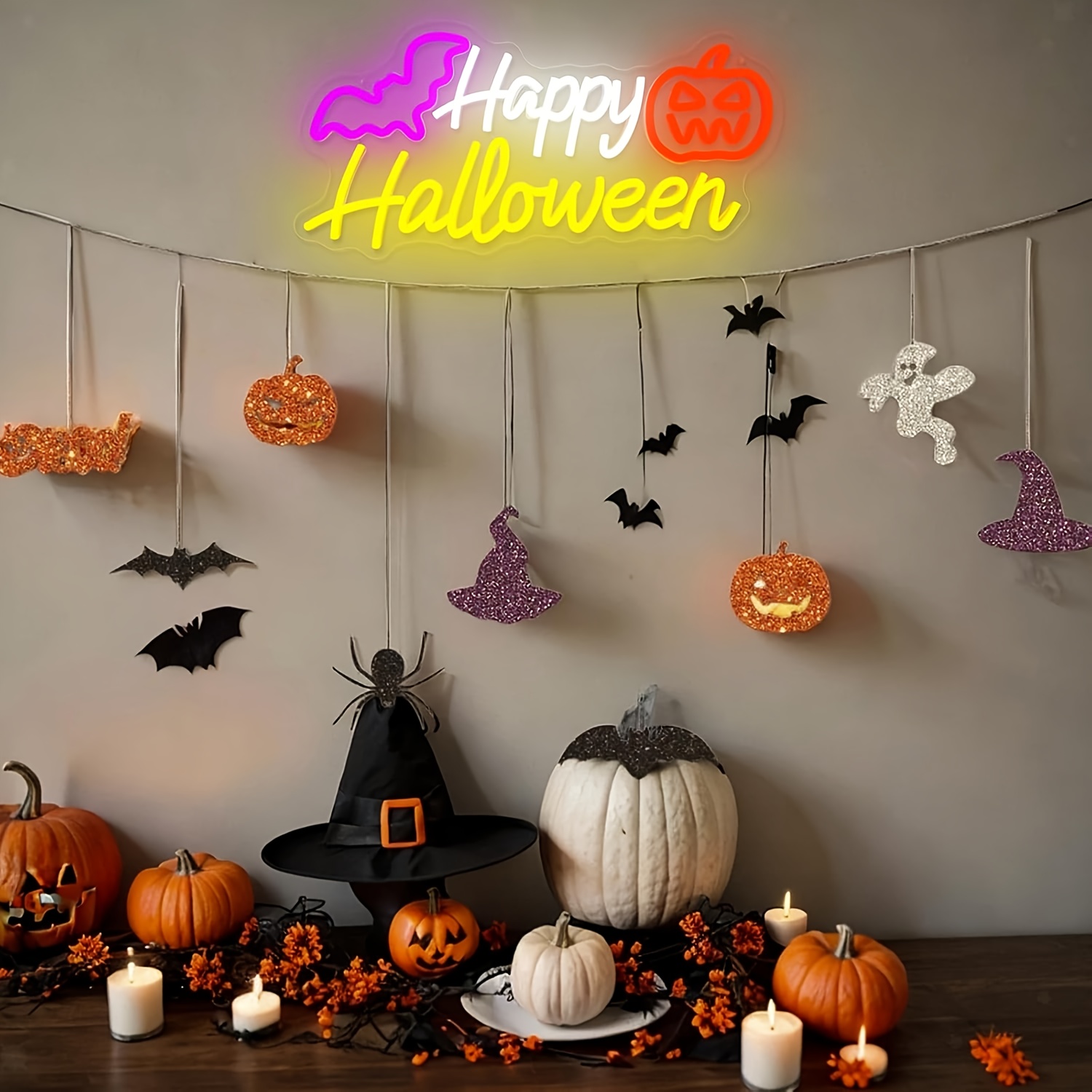 Happy Halloween Neon Sign Dimm - Party Games Shop recension och pris
