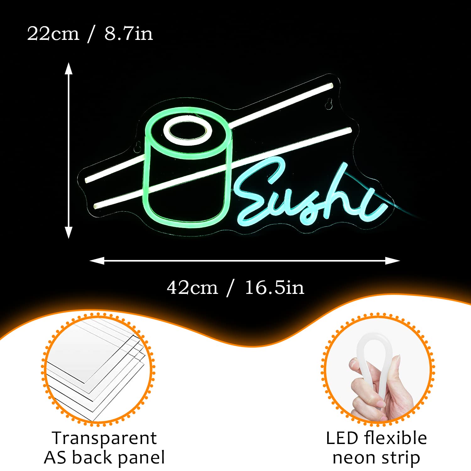 Sushi Neon Sign Bar Wine Glass - Party Games Shop recension och pris